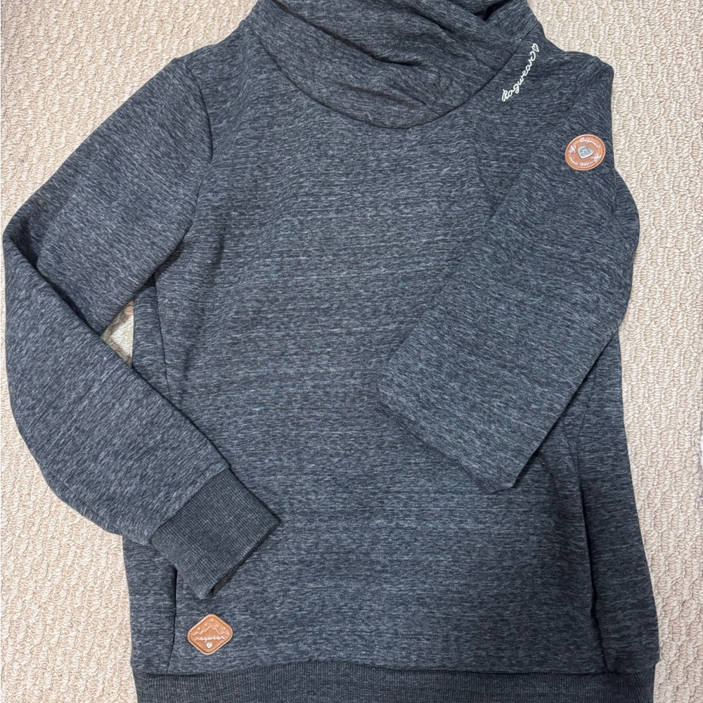 Cozy Cowl Neck Casual Gray Sweater